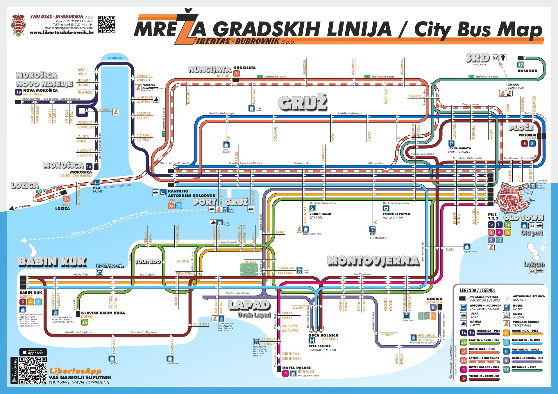 Mapa autobús Dubrovnik